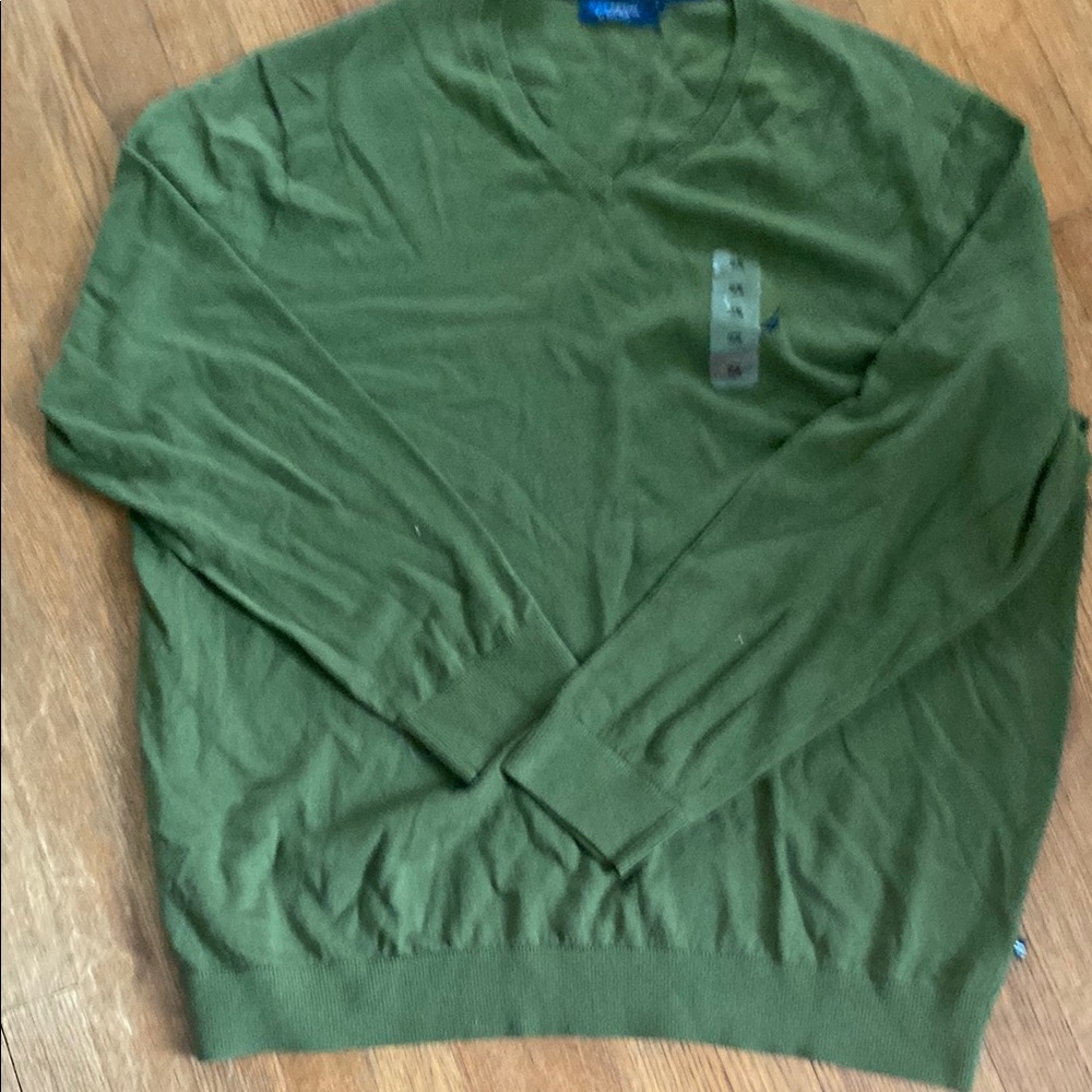 Nautica Olive Green Men's V-Neck Sweater